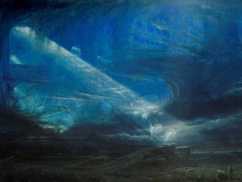 1845-Albert Goodwin - La prima alba di Natale - Galleria d'arte di Auckland